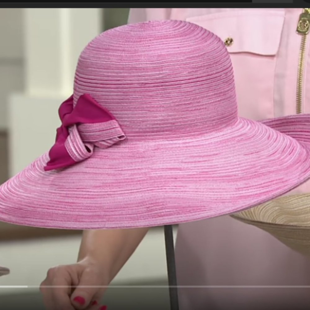Physician Endorsed Savannah Bow Sunhat pink, Isaac Mizrahi Live Floppy Sunhat